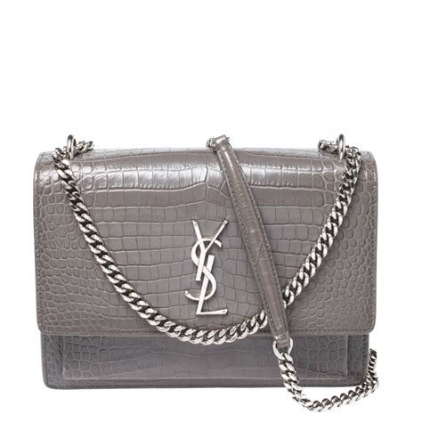 sunset monogram ysl bag|ysl sunset bag croc grey.